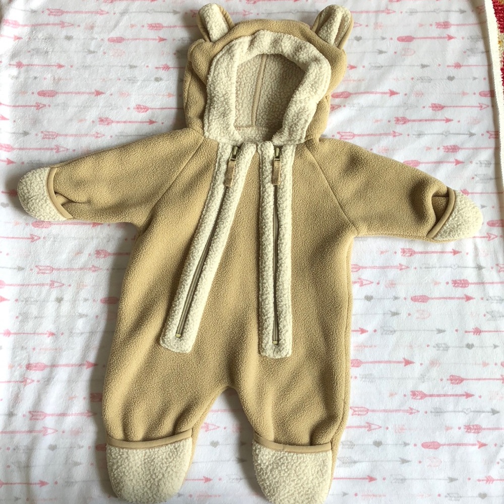 LL Bean Baby Bear Fleece Snowsuit 0/3 Months
